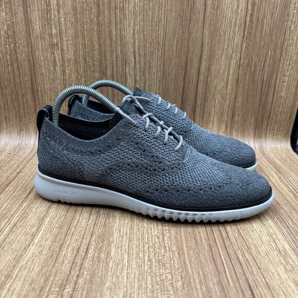 Cole Haan Zerogrand Stitchlite Men's Size 8 M Gray Wingtip Oxfords C27565 - Picture 1 of 9